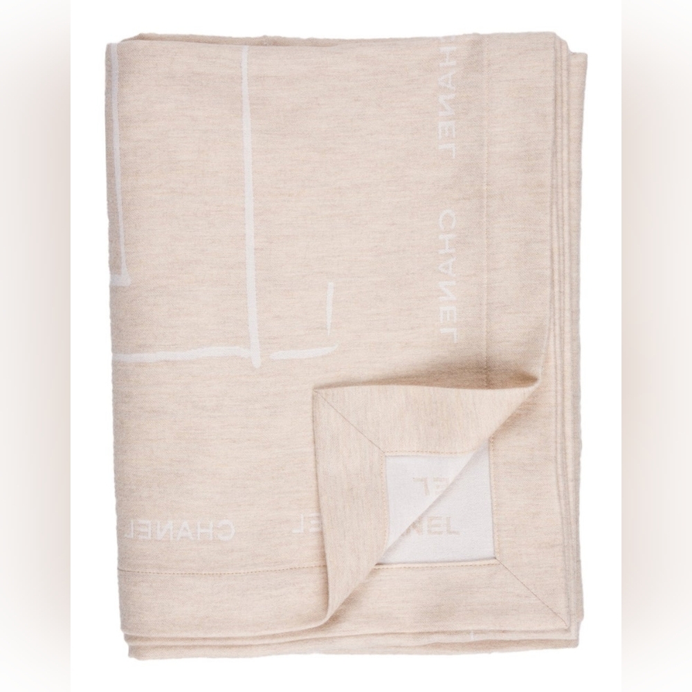 CHANEL Mademoiselle CC Throw Blanket Reversible